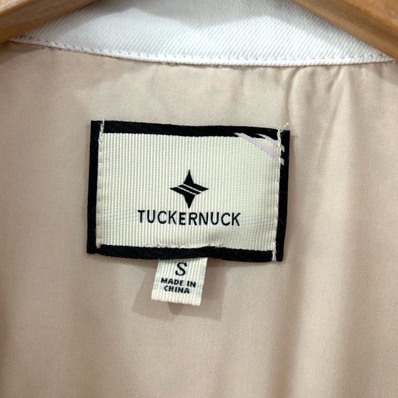 Tuckernuck Crochet Collier Dress S beige white cotton A-line coastal casual mod - Picture 5 of 12